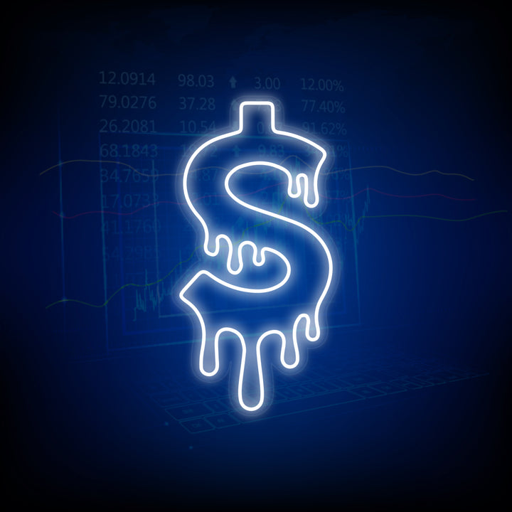 "Símbolo Del Dólar Goteando" Letreros Neon