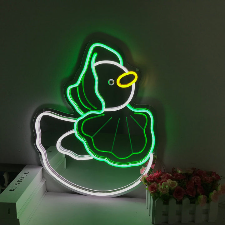 "Pato, Dibujo Animado, Cambio De Color Soñador" Espejo con Letreros Neon
