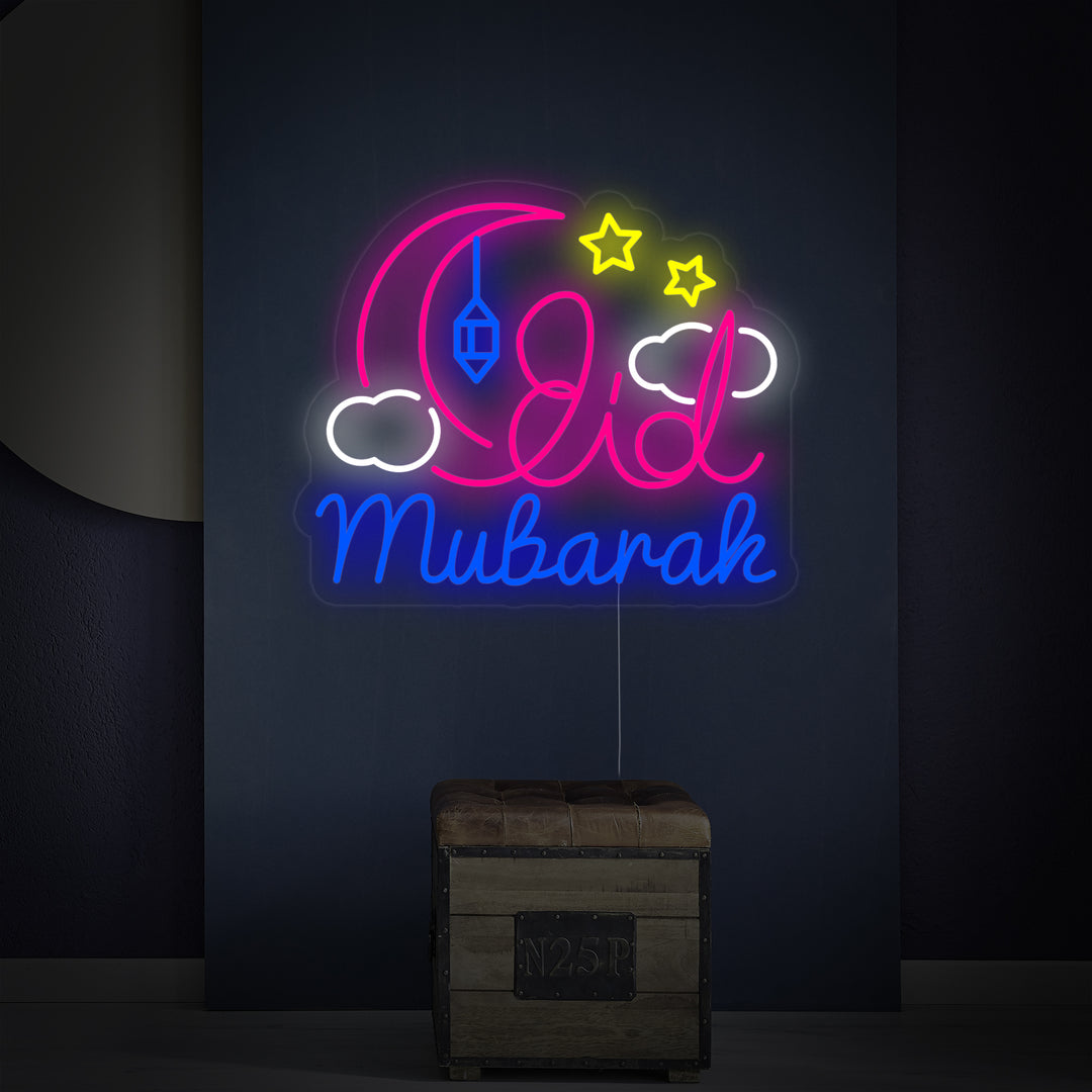 "Eid Mubarak" Letreros Neon