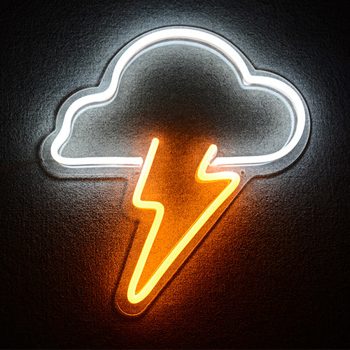 "Elemento Símbolo Nube Flash" Letreros Neon