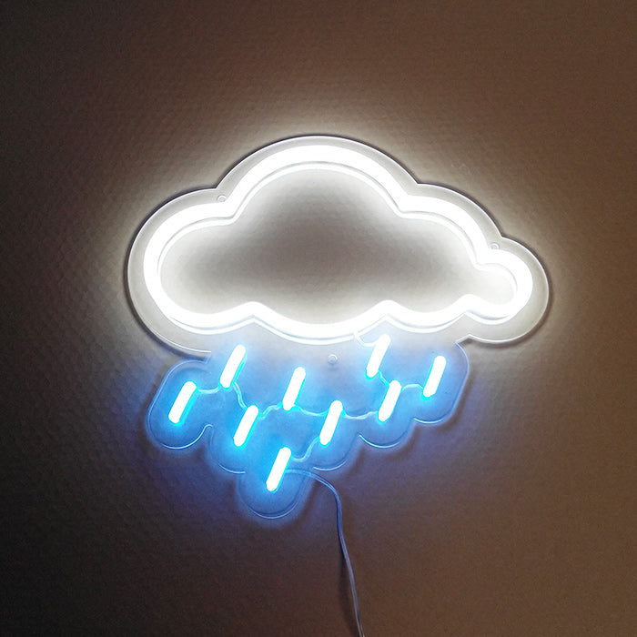 "Elemento Símbolo Nube Lluvia" Letreros Neon