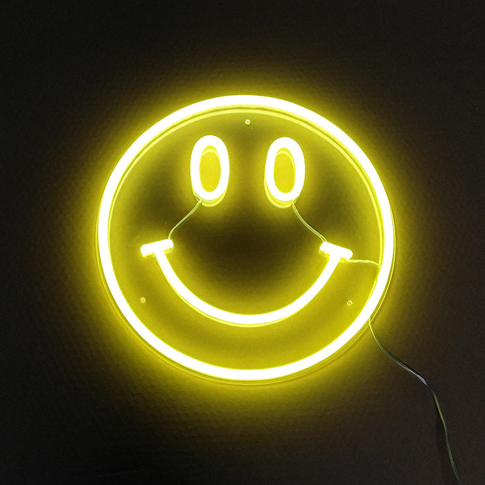 "Elemento Símbolo Emoji Cara Sonriente" Letreros Neon