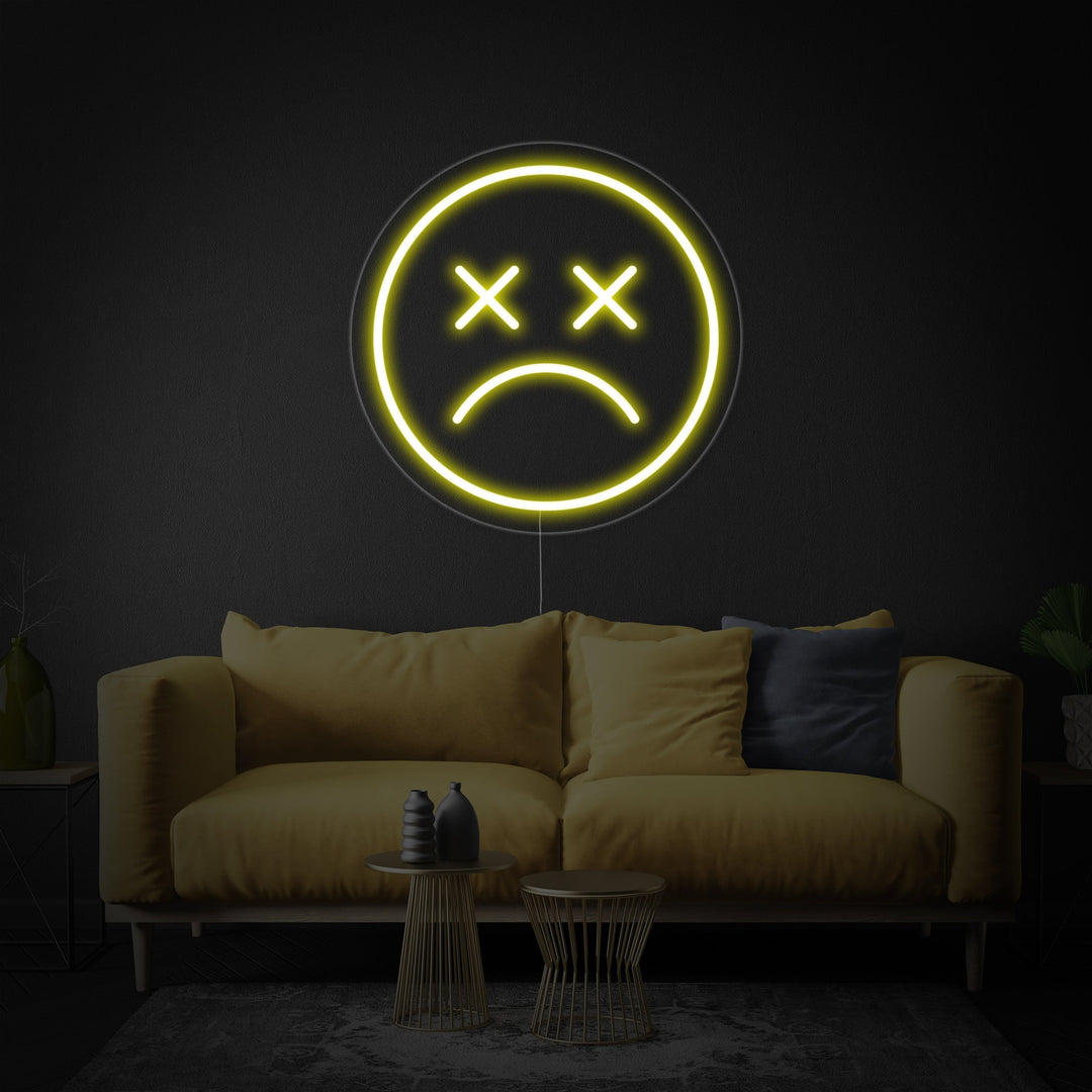 "Emoji Fruncir El Ceño" Letreros Neon
