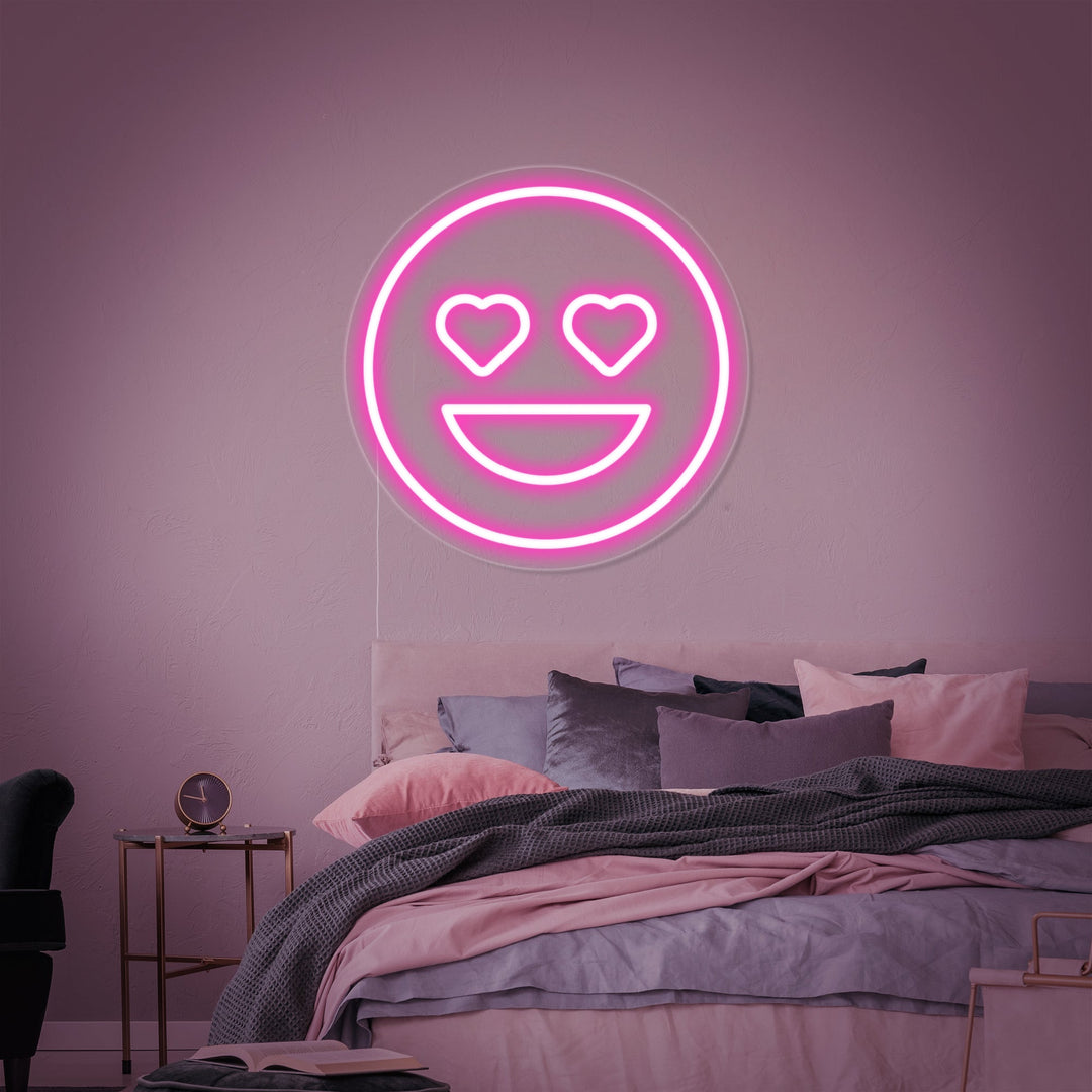 "Emoji Corazón Ojos" Letreros Neon