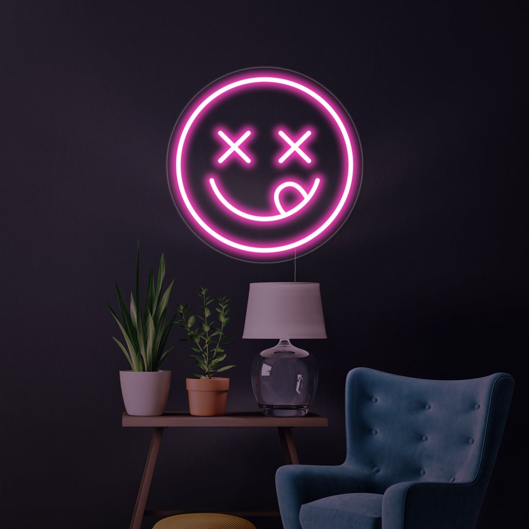 "Emoji Saboreando Comida" Letreros Neon