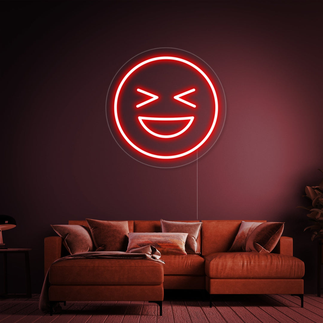 "Emoji Ligeramente Riendo" Letreros Neon