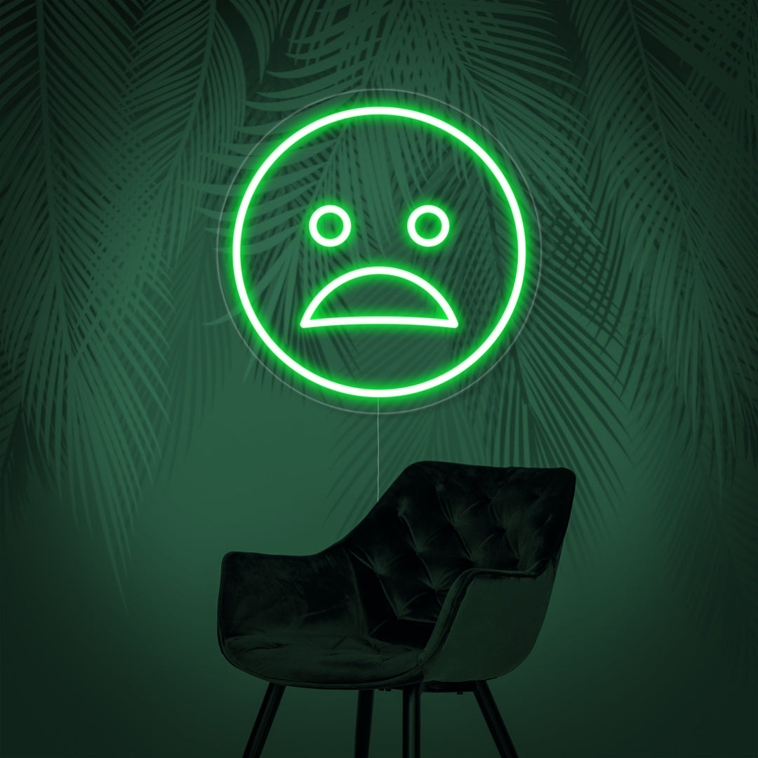 "Emoji Ligeramente Triste" Letreros Neon