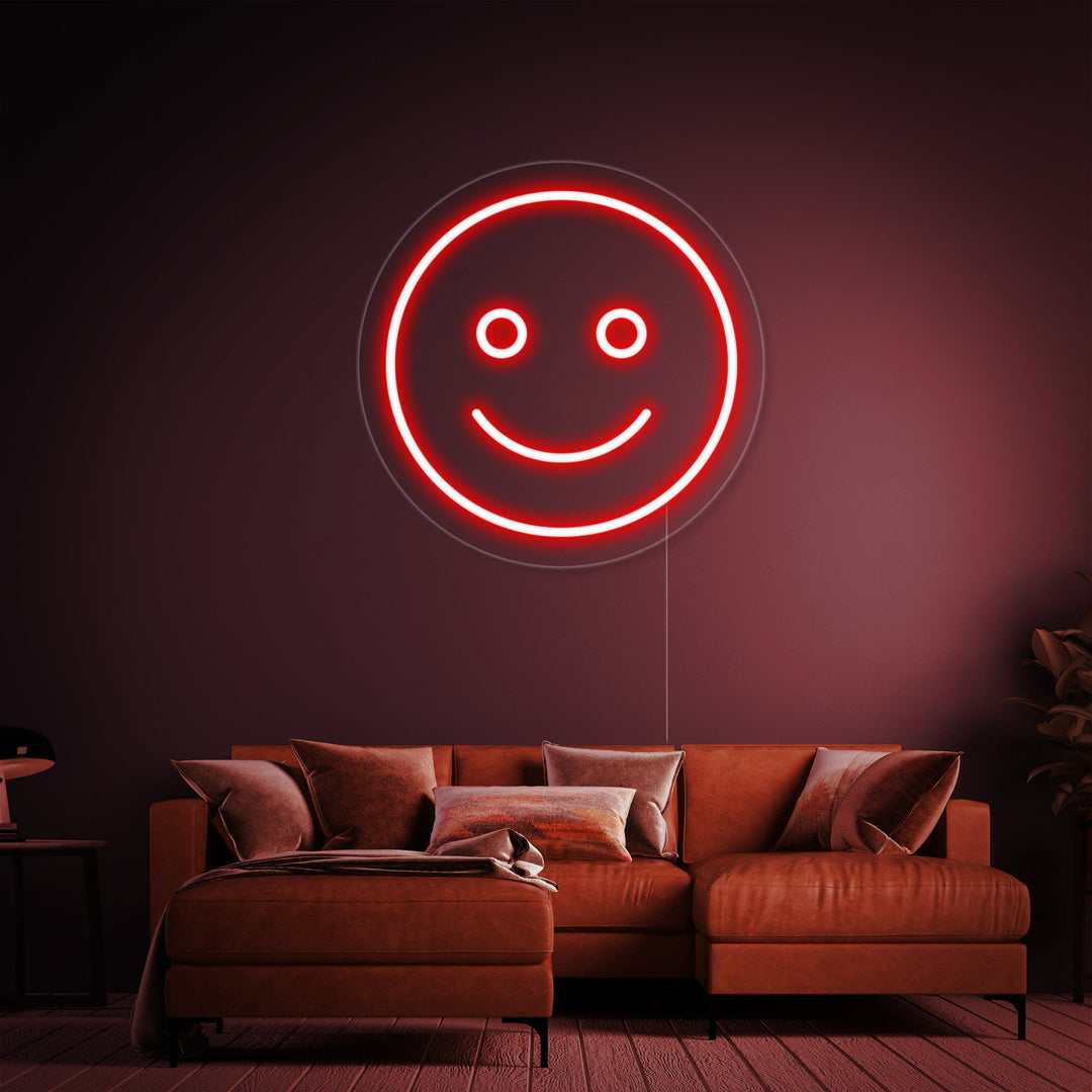 "Emoji Cara Ligeramente Sonriente" Letreros Neon