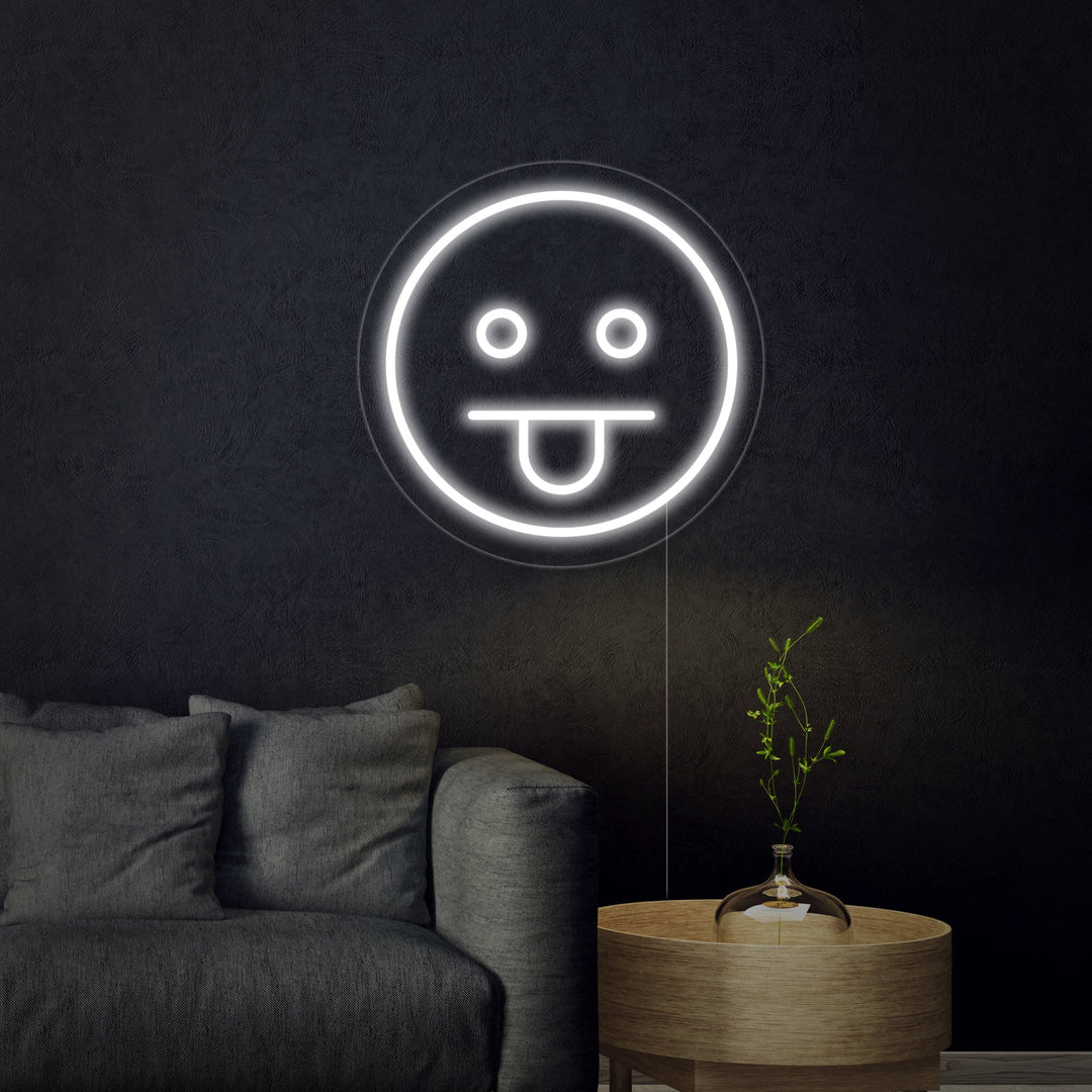 "Emoji Ligeramente Sonriente" Letreros Neon