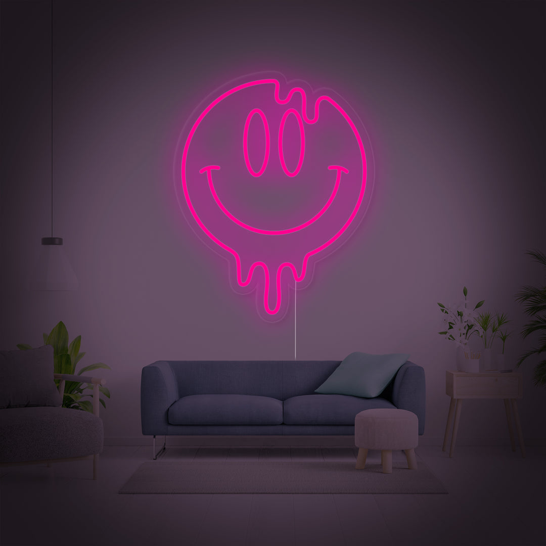 "Emoji De Carita Sonriente Goteando" Letreros Neon