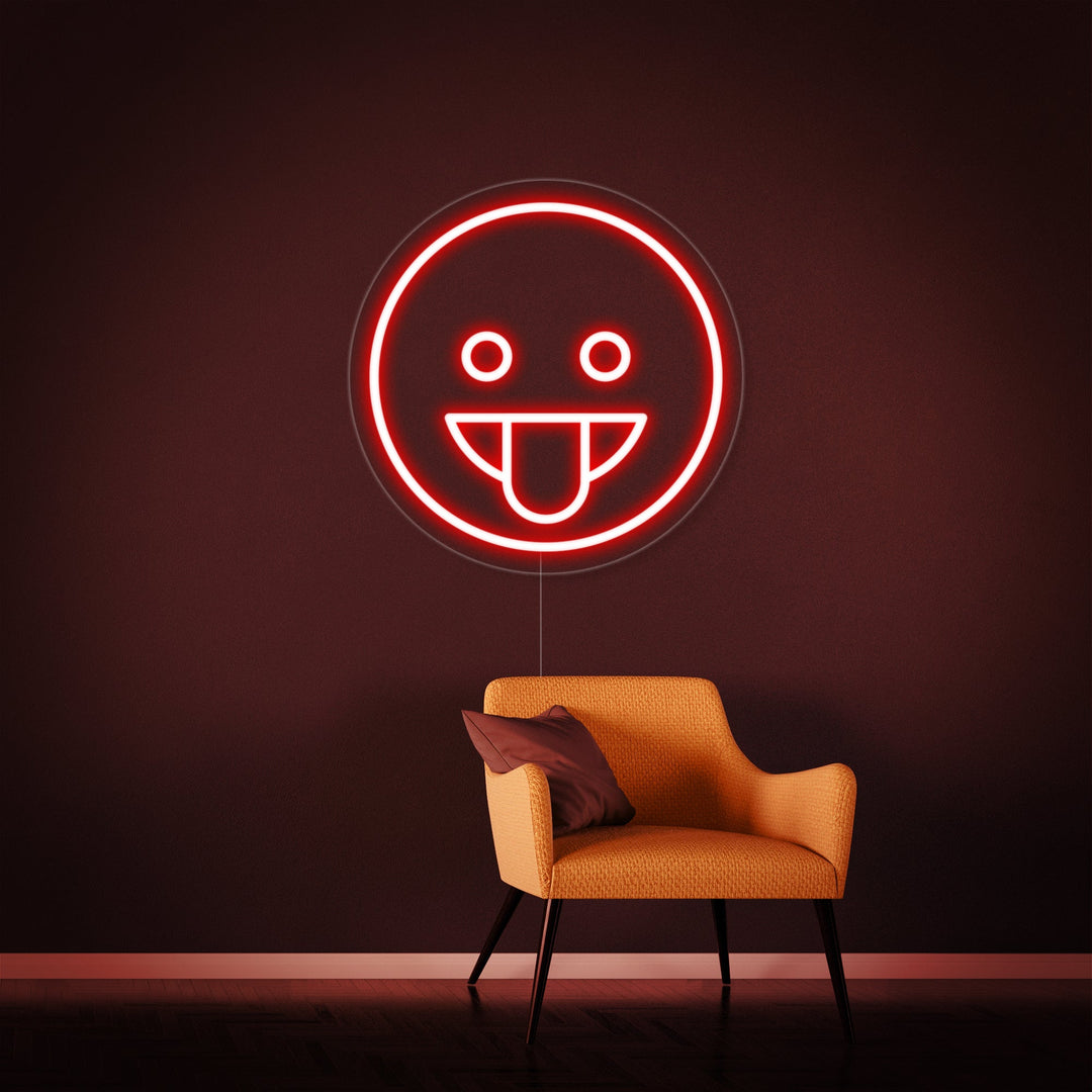 "Emoji Sonriendo Tounge" Letreros Neon