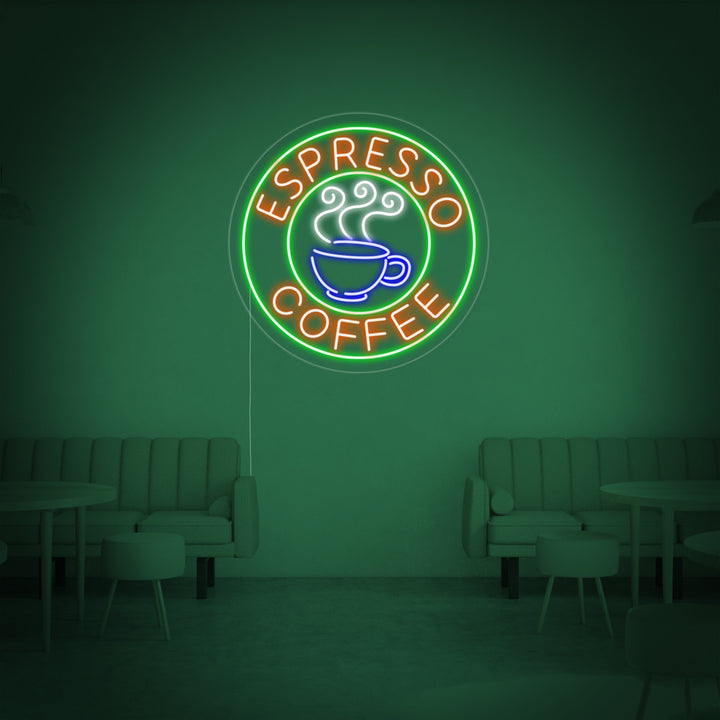 "Espresso Coffee" Letreros Neon