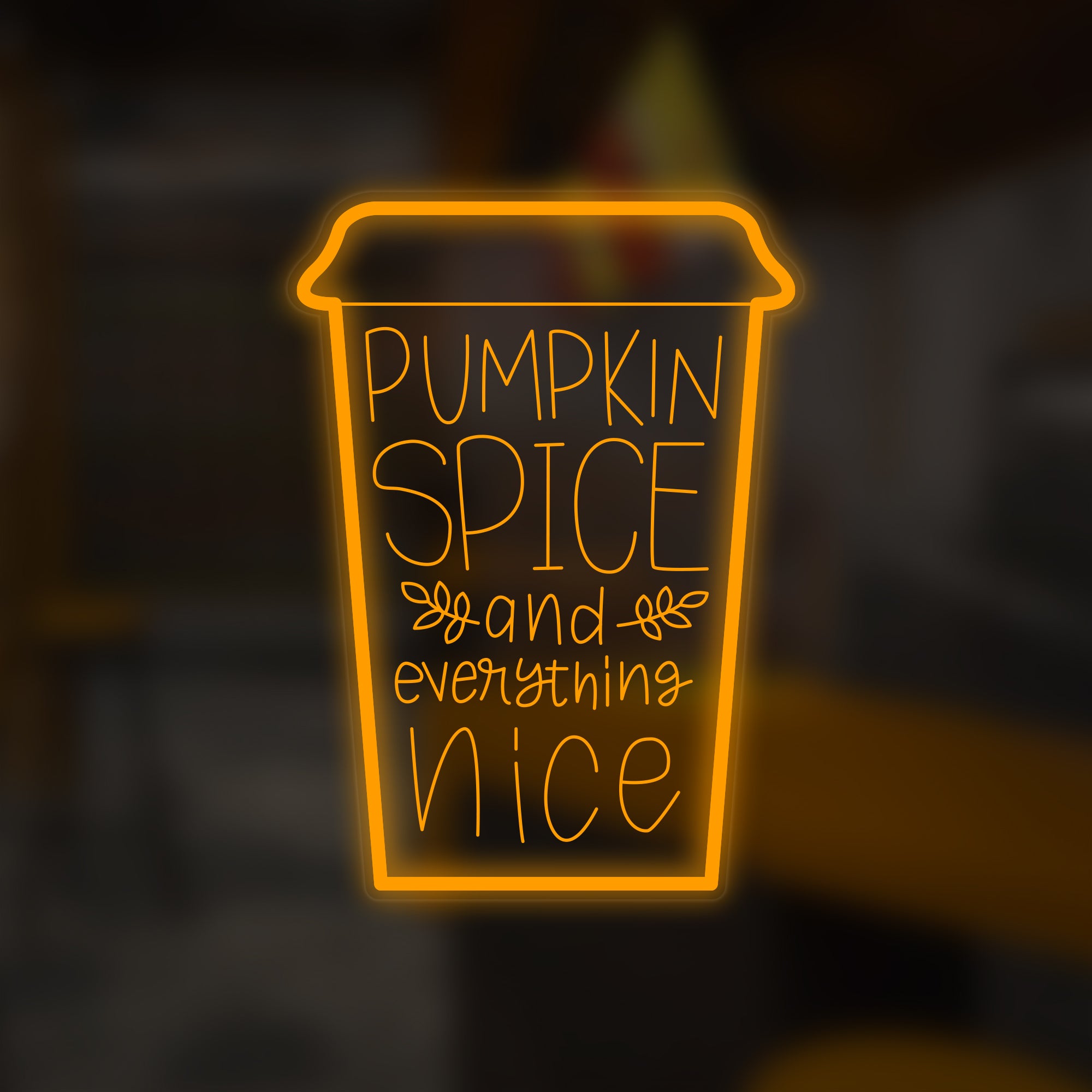 "Fall Pumpkin Spice and Everything Nice" Mini letrero de neón
