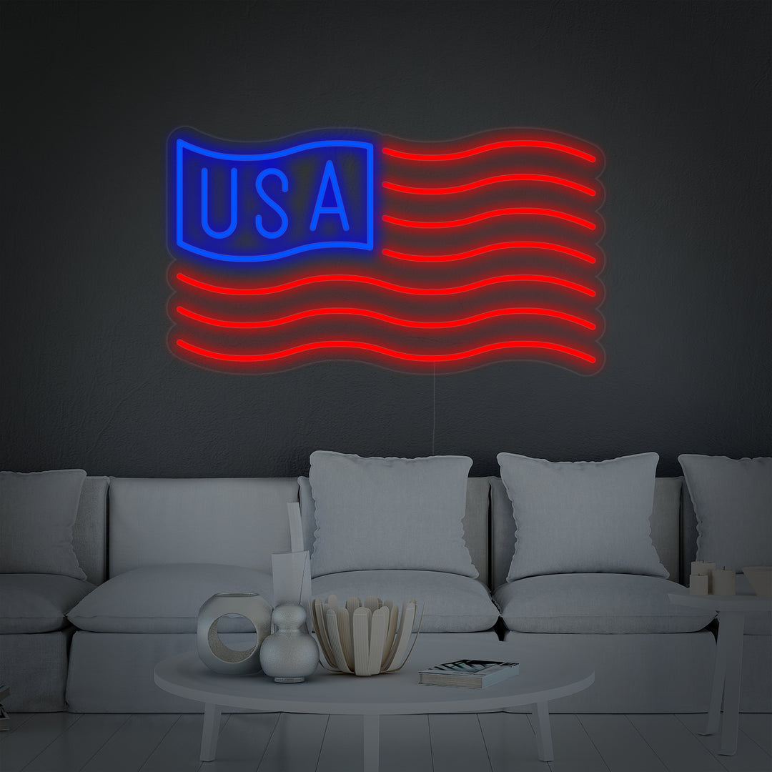 "Bandera De America" Letreros Neon