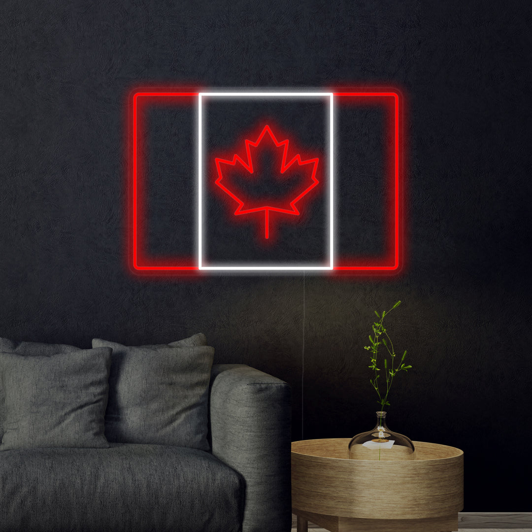 "Bandera De Canadá" Letreros Neon