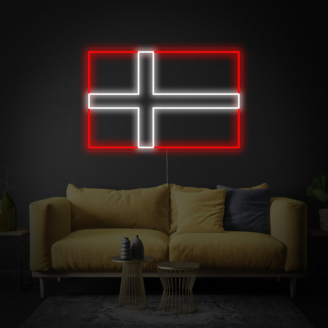 "Bandera De Dinamarca" Letreros Neon