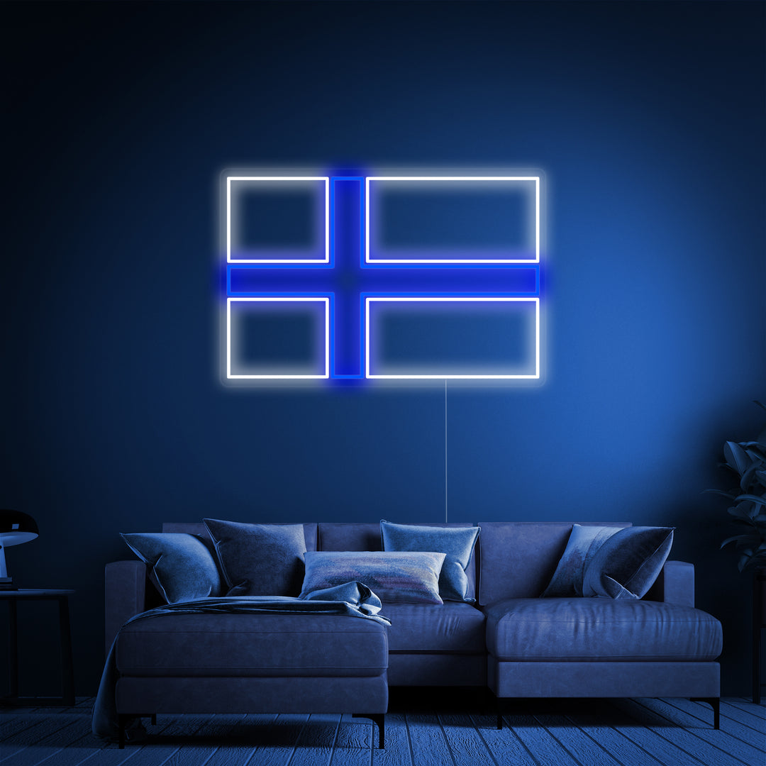 "Bandera De Finlandia" Letreros Neon