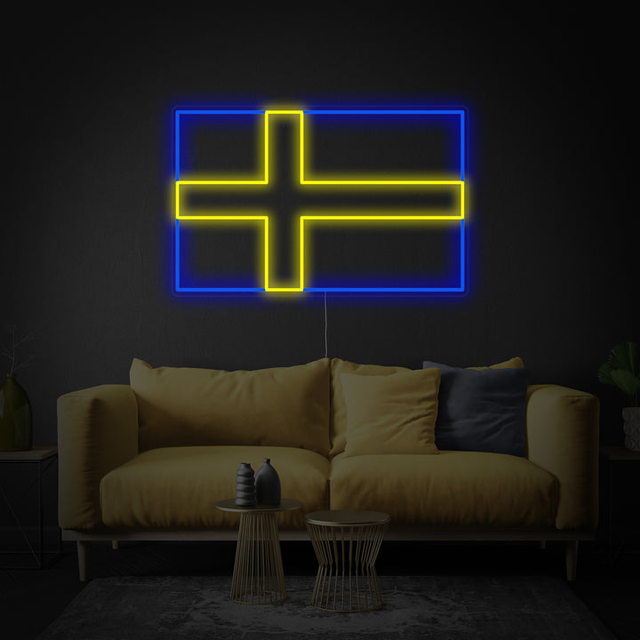 "Bandera De Suecia" Letreros Neon