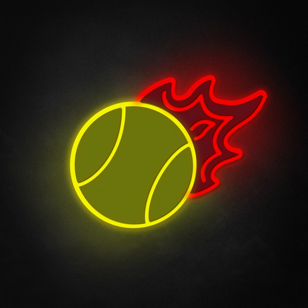 "Pelota de tenis en llamas" Neon Like