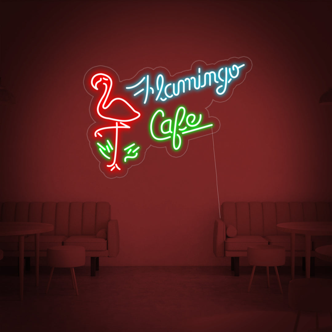 "Flamingo Cafe, Tienda" Letreros Neon