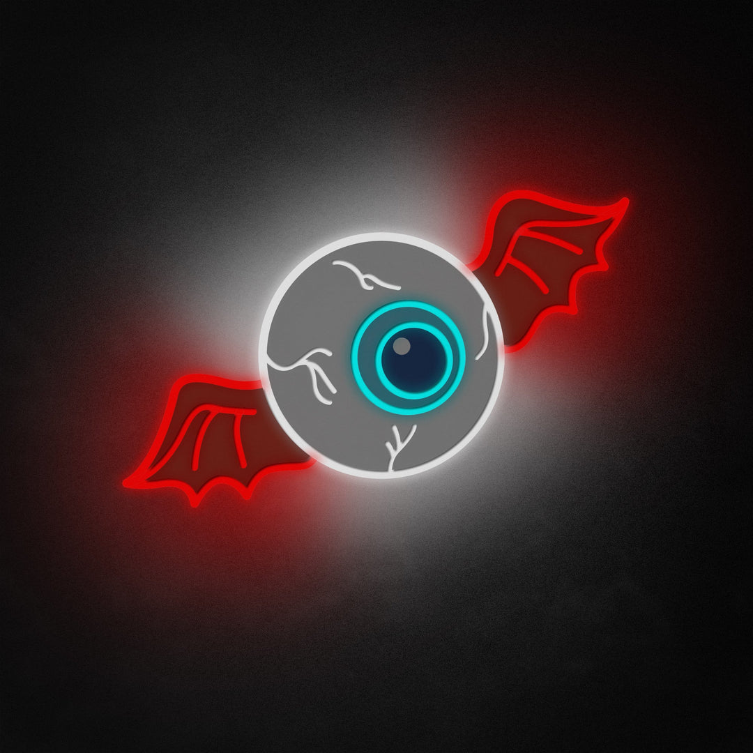 "Flying Eyeball Bat Winged Eye" Neon Like