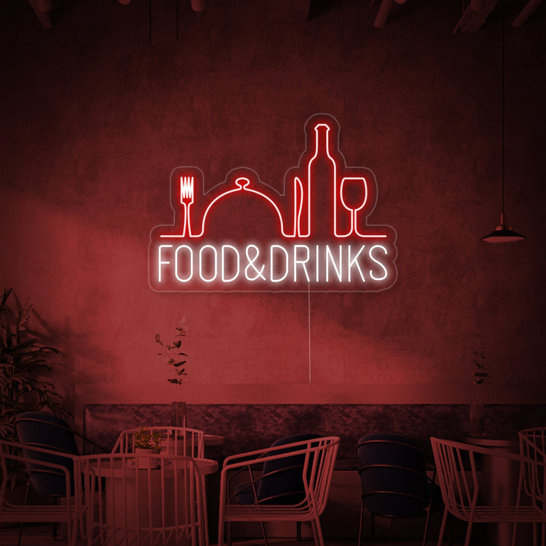 "Food and Drinks, Bar, restaurante" Letreros Neon