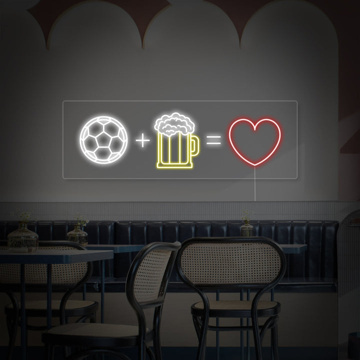 "Futbol Cerveza Corazón" Letreros Neon