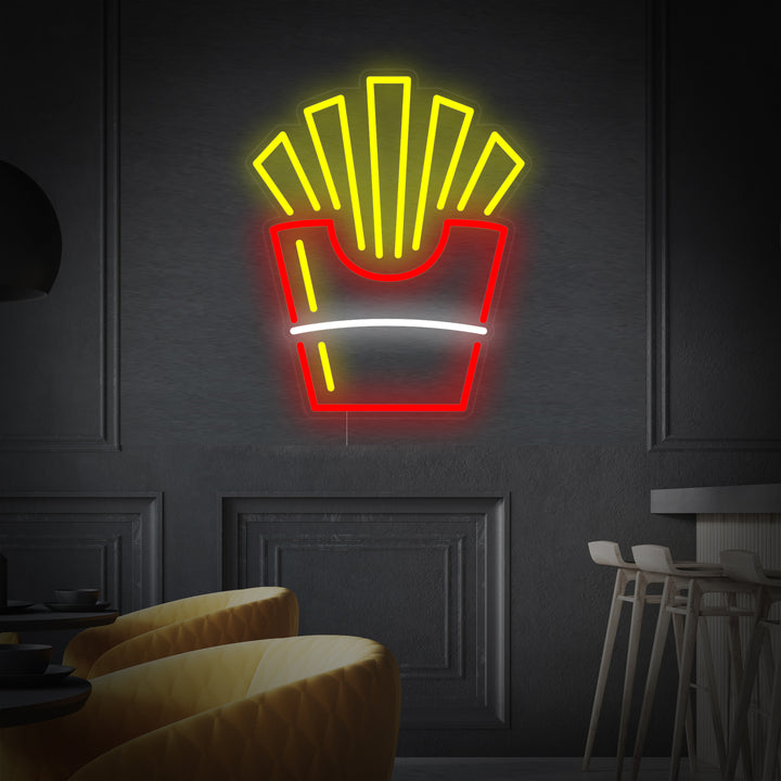 "Papas Fritas En Papel Papas Fritas Comida" Letreros Neon