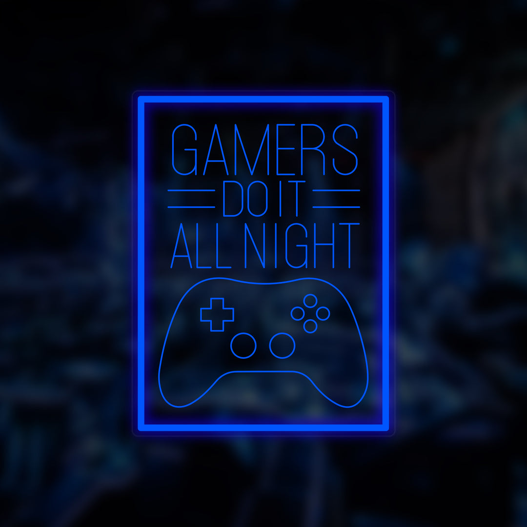 "Gamers Do It All Night" Letreros Neon en Miniatura