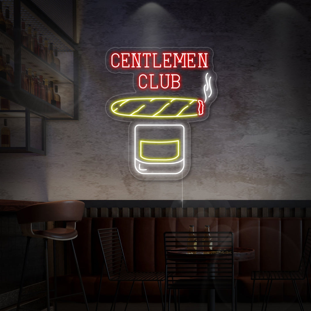 "Gentlemen Club Whisky Cigarro" Letreros Neon