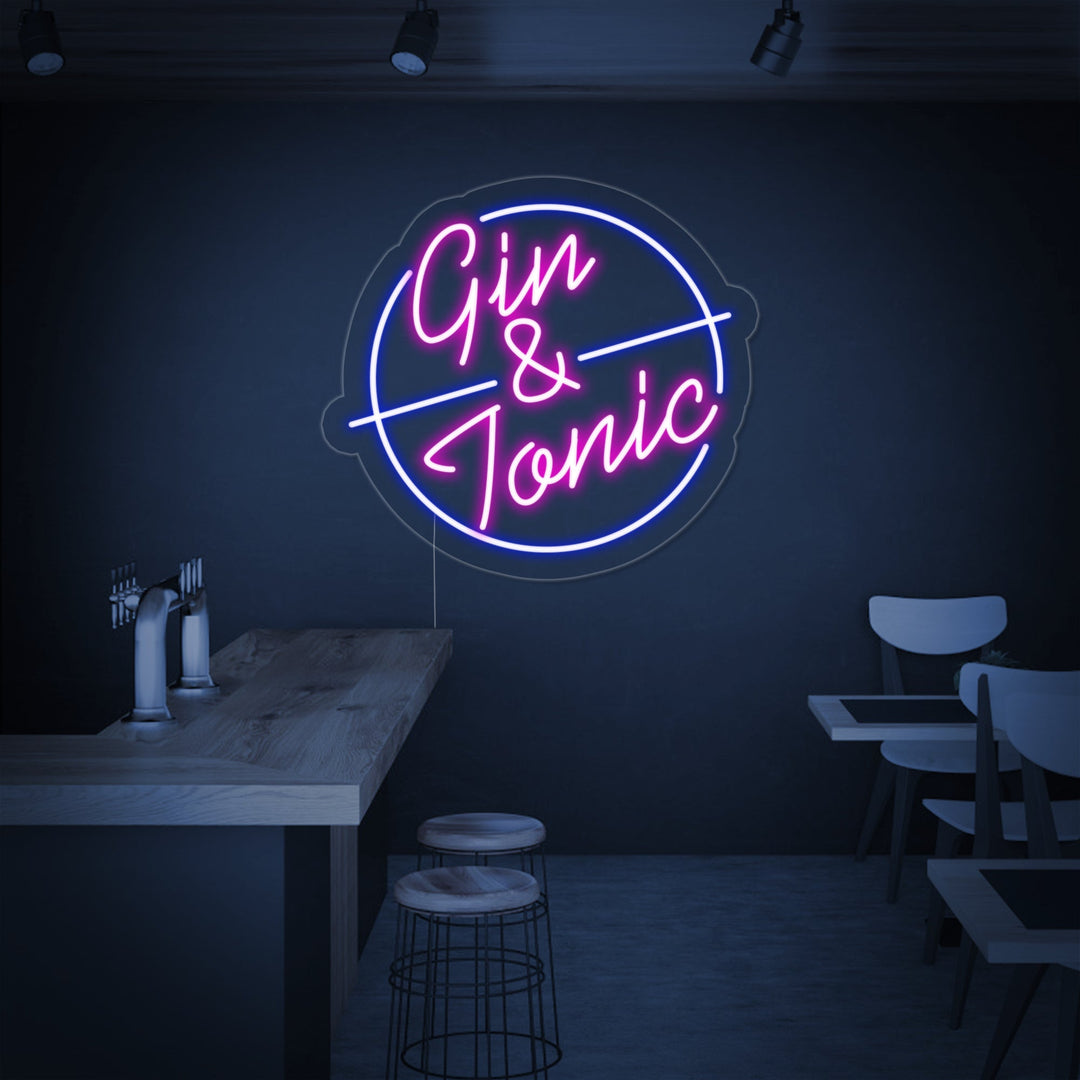 "Gin Tonic Bar" Letreros Neon