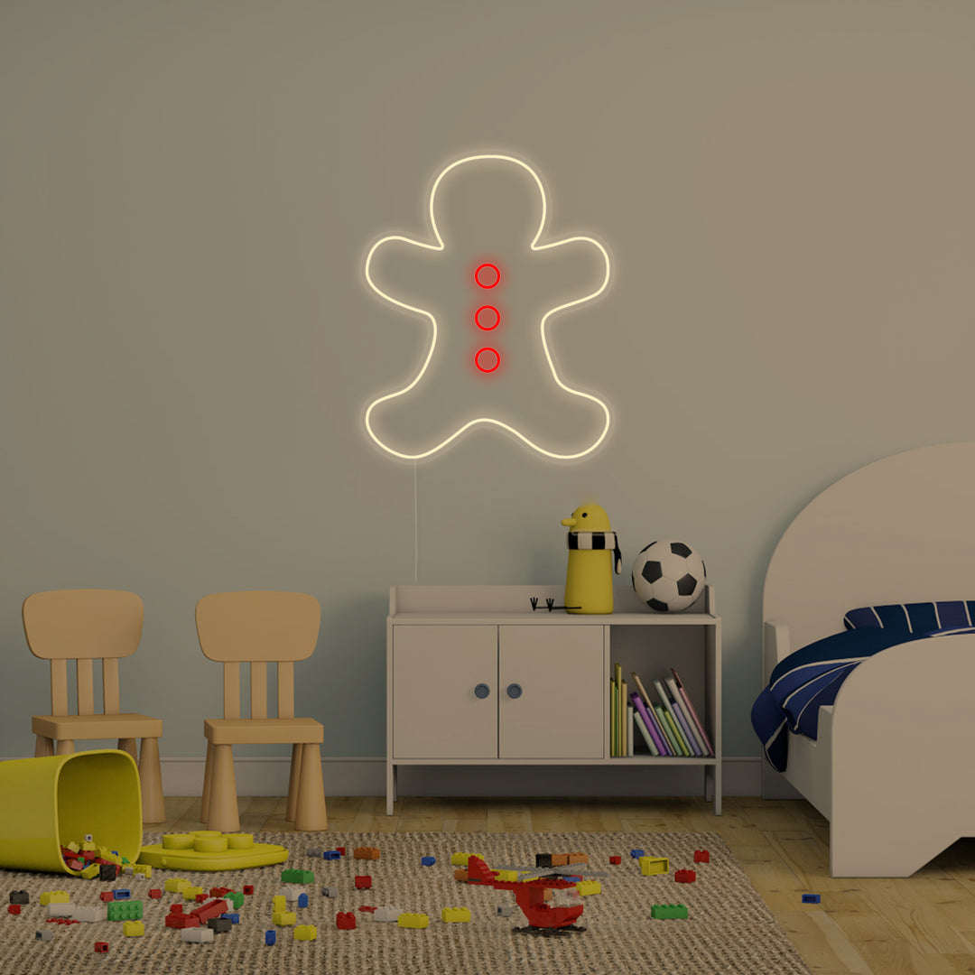 "Gingerbread Man, Decoracion De Habitaciones Infantiles" Letreros Neon