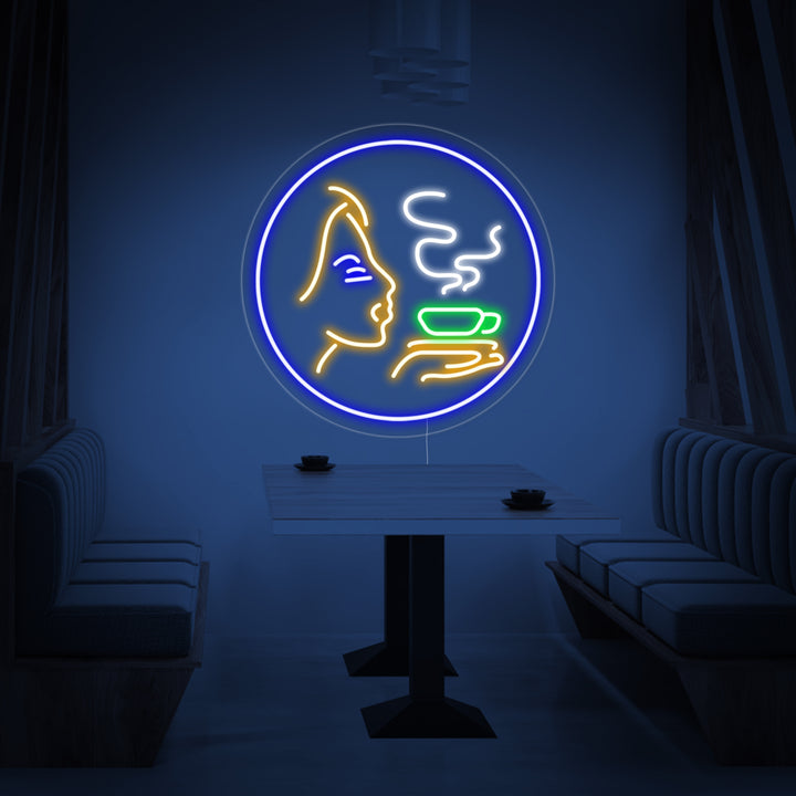 "Chica, Café Caliente" Letreros Neon