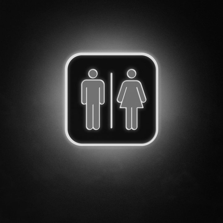 "Logotipo de baños de niñas y niños, decoración del baño" Neon Like