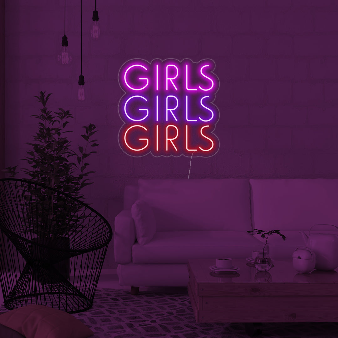 "Girls Girls Girls" Letreros Neon