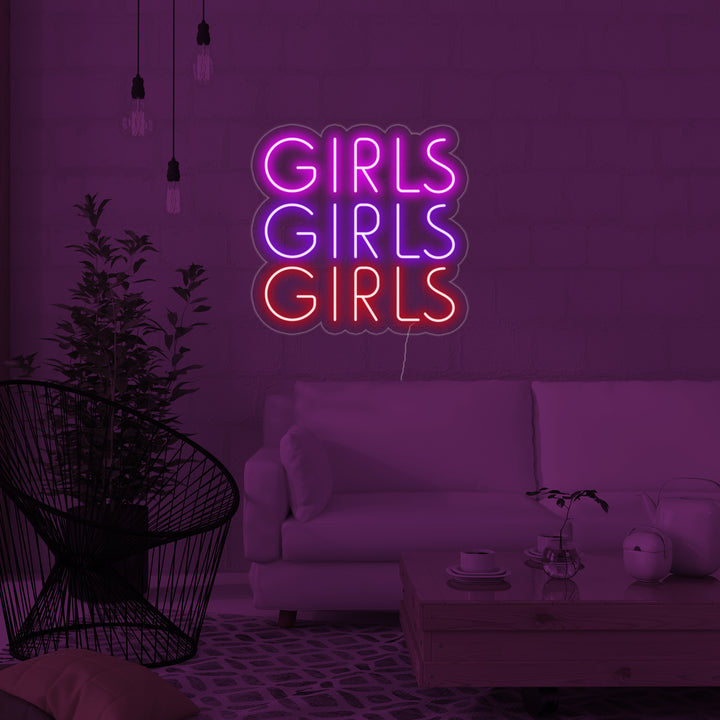 "Girls Girls Girls" Letreros Neon