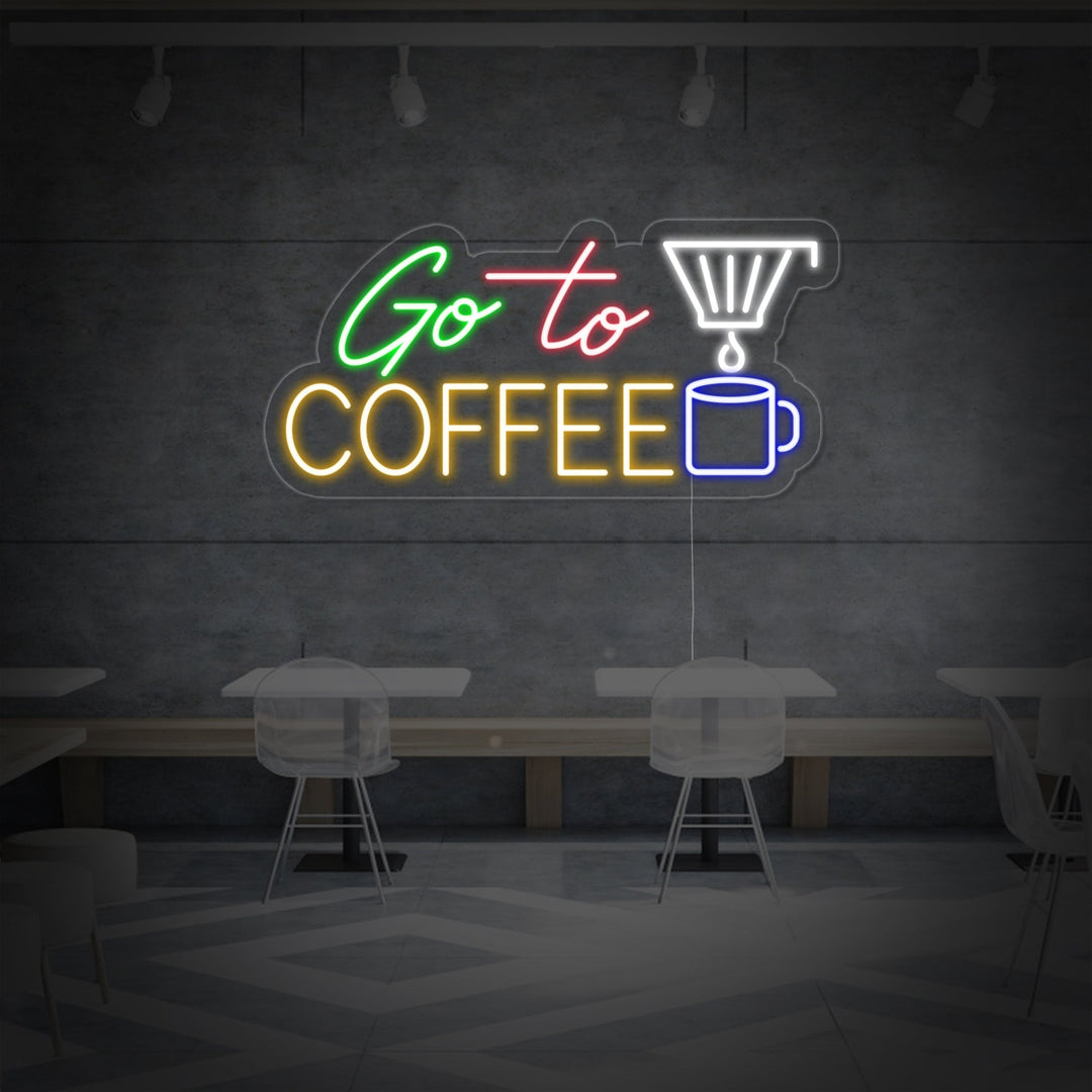 "Go To Coffee" Letreros Neon