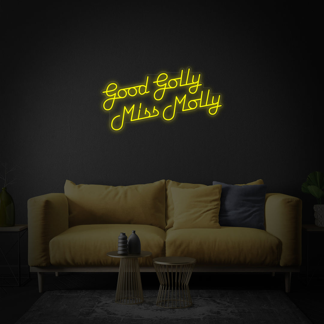 "Música De Rock Good Golly Miss Molly" Letreros Neon