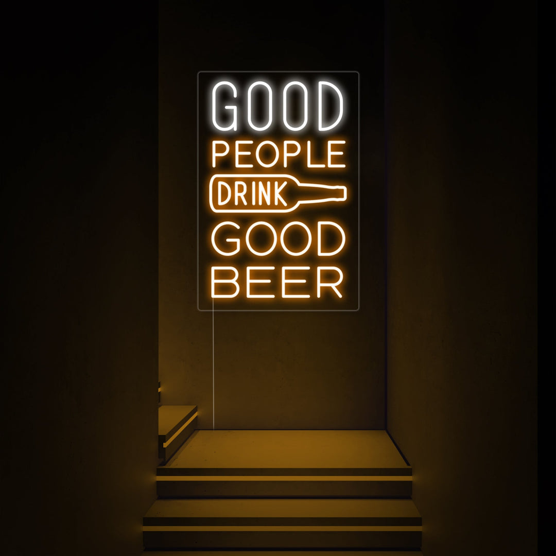 "Good People Drink Good Beer" Letreros Neon