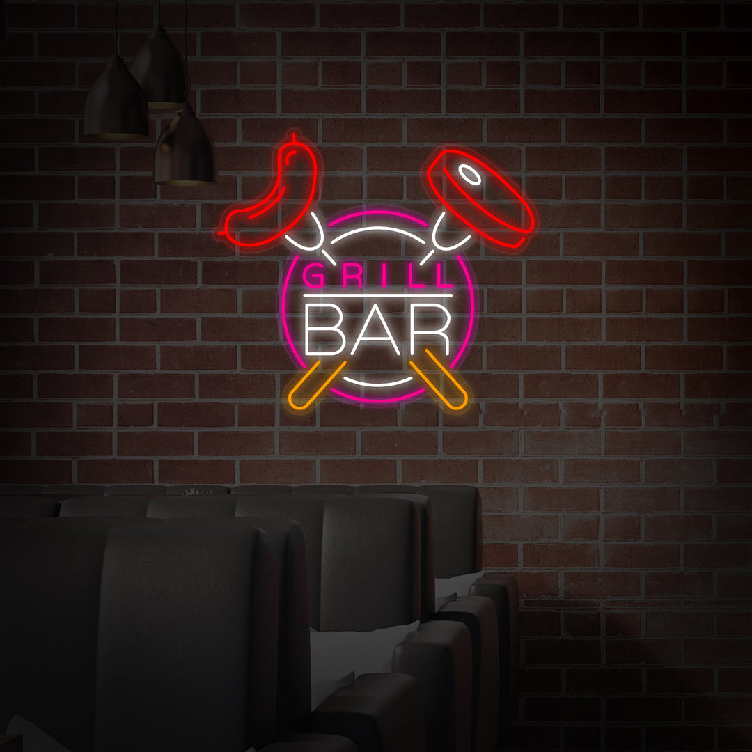 "Grill Bar" Letreros Neon