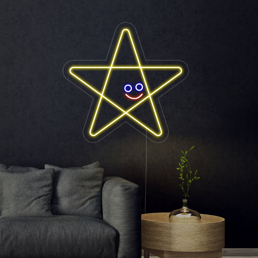 "Estrella Feliz" Letreros Neon