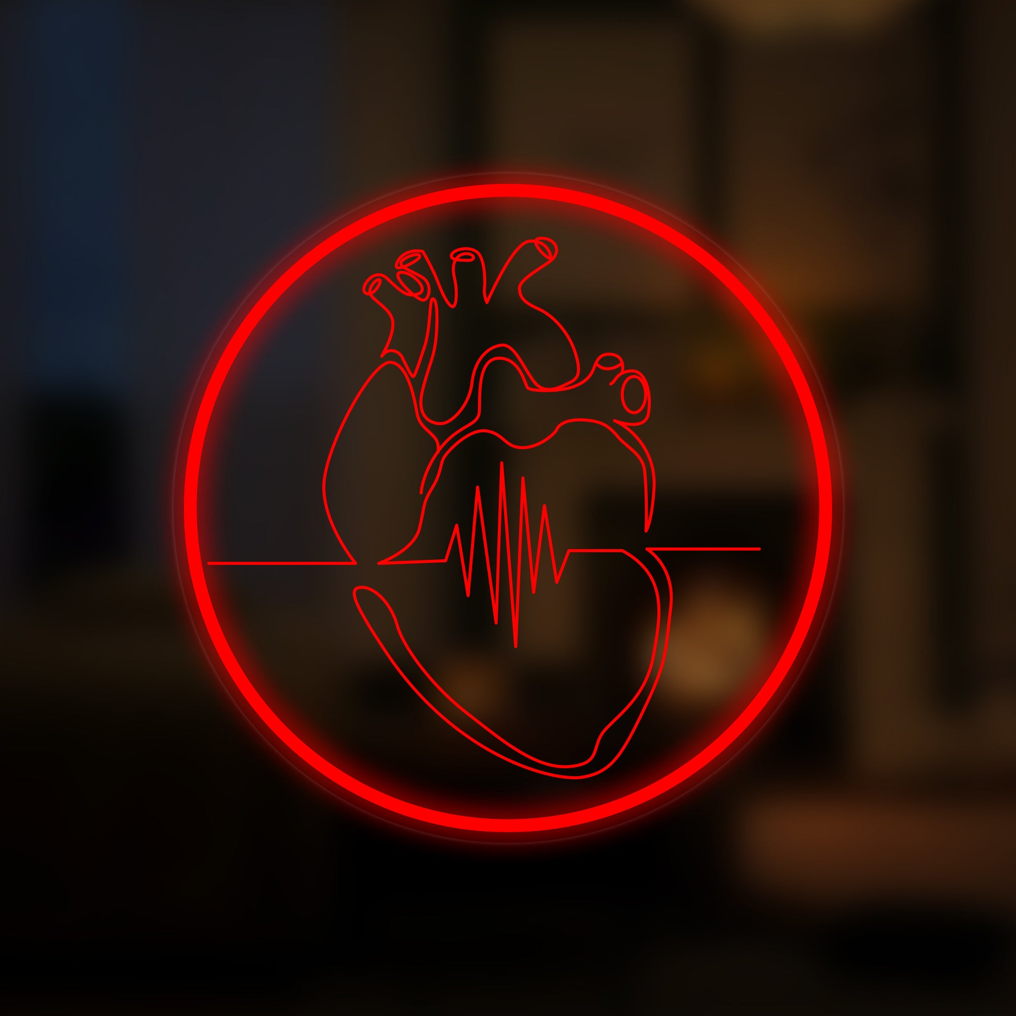 "Human Heart Anatomical Heart" Mini letrero de neón