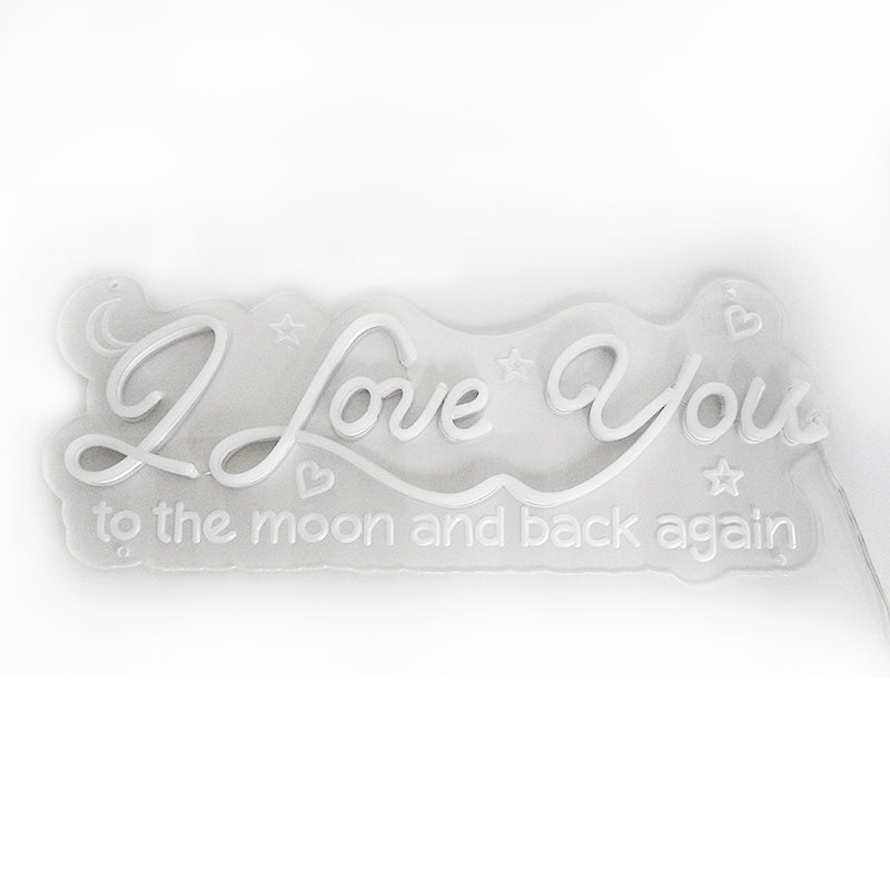 "I Love You To The Moon And Back Again" Mini Letreros Neon