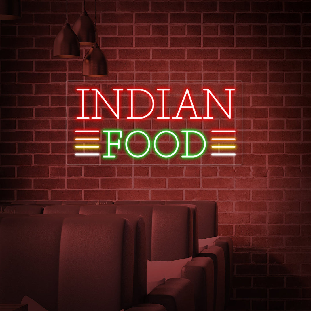 "INDIAN FOOD" Letreros Neon