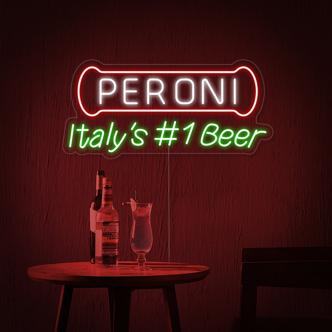 "Italy Beer Peroni Bar" Letreros Neon