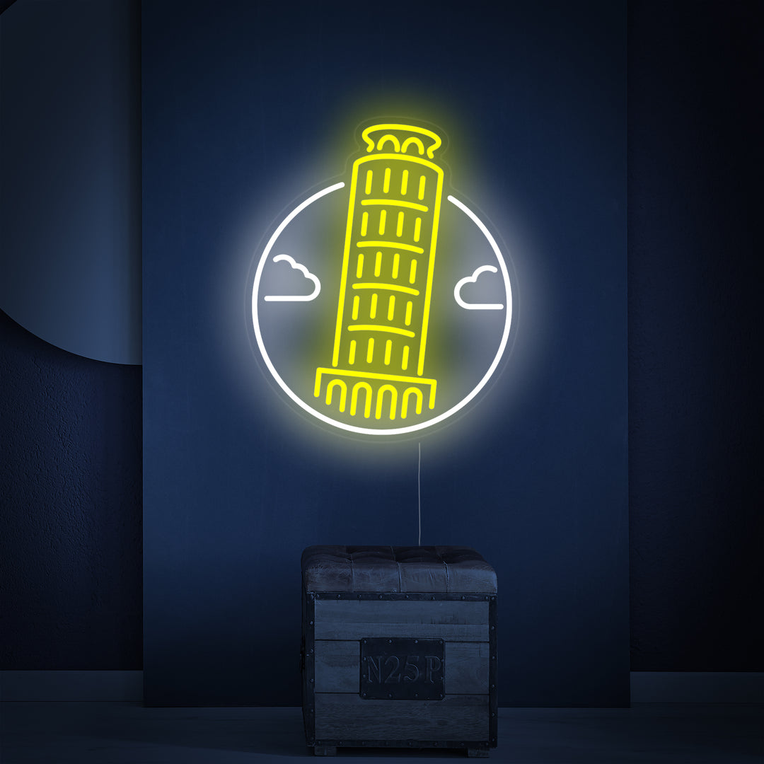 "Torre Inclinada De Pisa En Italia" Letreros Neon