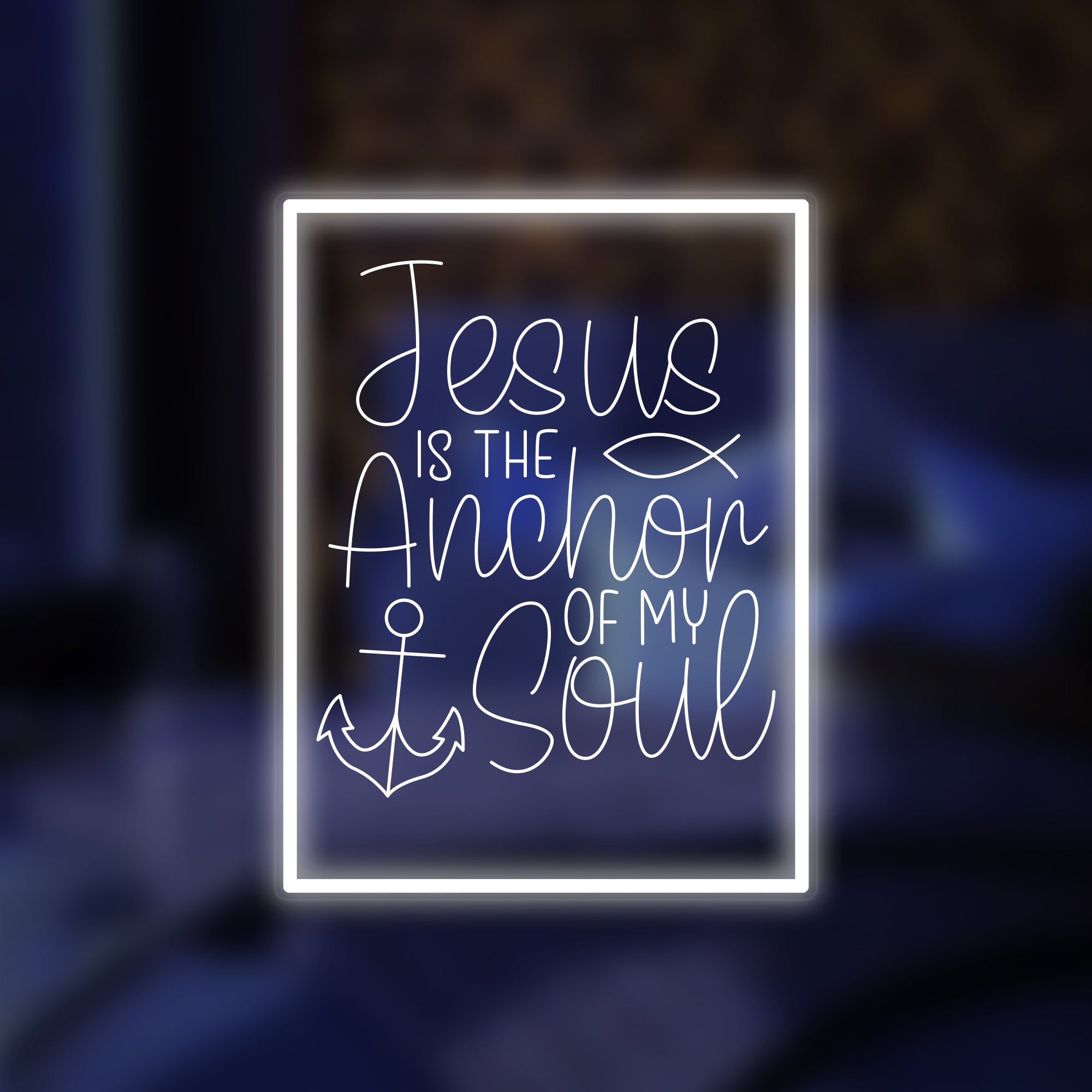 "Jesus Is The Anchor To My Soul" Mini letrero de neón