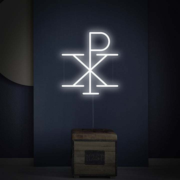 "Jesus Monograma De Cristo Chi Rho" Letreros Neon