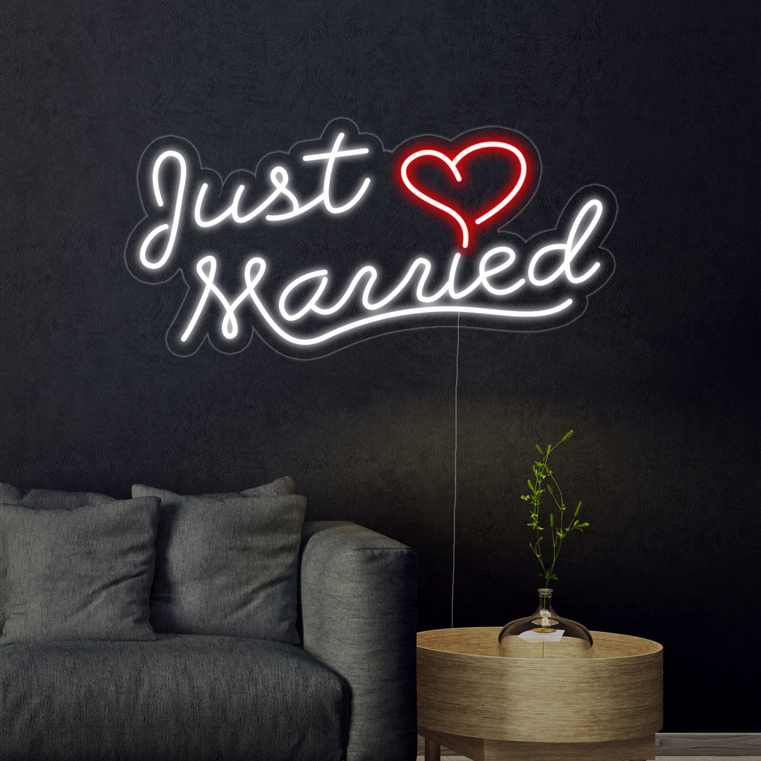 "Just Married" Letreros Neon