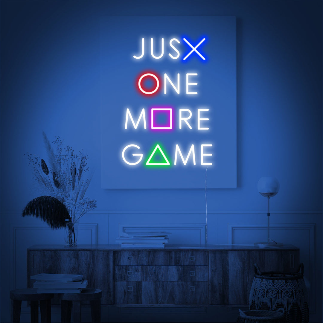 "Just One More Game, Decoración De Juegos" Letreros Neon